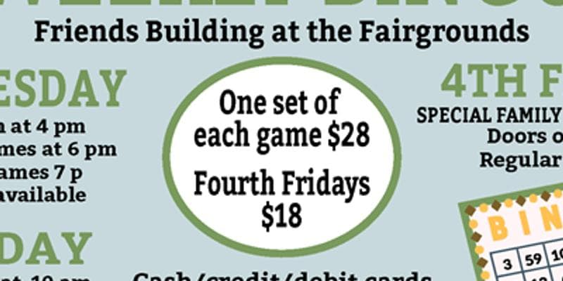 BINGO Friends of the Fairgrounds