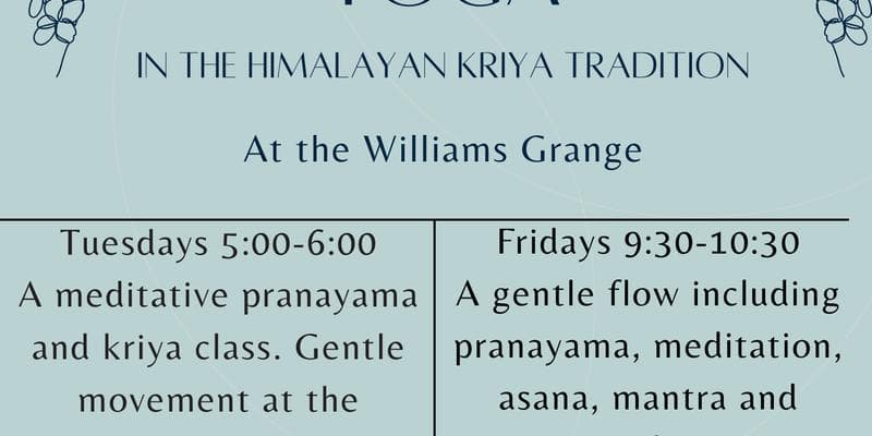 Yoga at the WIlliams Grange